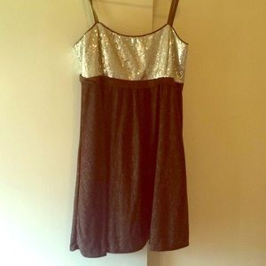 Brown and silver boutique dress